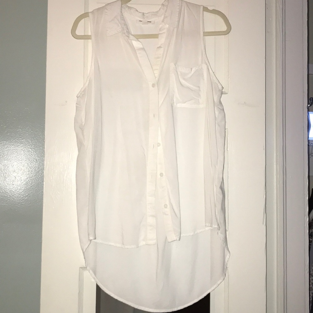 Collared White Top